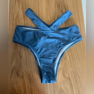 Strappy Cheeky Blue Shein Women's Swim Bottom S Small